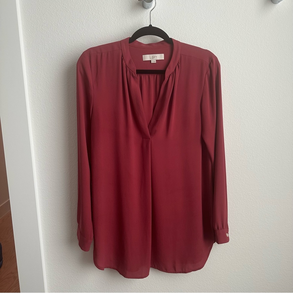 LOFT Women's Rich Burgundy Blouse